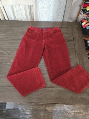 Vintage Bill Blass Red Corduroy Pants Womens Size 8 Stretch Straight Leg 90s Y2K